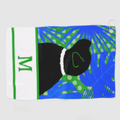 ブルーグリーンアイランドブラックドッグゴルフタオル ゴルフタオル (横)