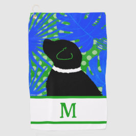 ブルーグリーンアイランドブラックドッグゴルフタオル ゴルフタオル