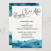 ブルーグリーンアクアウォーターの色が幸いにも後に 招待状 (正面/裏面)