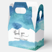 ブルーグリーンアクアウォーター結婚カラーズサンキュー フェイバーボックス (オープン)