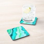 ブルーグリーンアクアパインタリースカンブルスタイル コースター (右側)