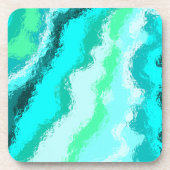 ブルーグリーンアクアパインタリースカンブルスタイル コースター (正面)