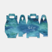 ブルーグリーンアクア水の色結婚の感謝の願い フェイバーボックス (折り畳みなし)