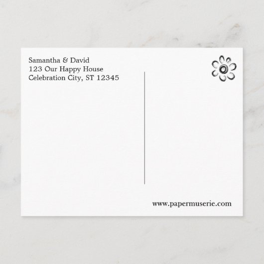 ブルーグリーンアクア水モダン色日付3bを保存 案内ポストカード (裏面)