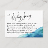 ブルーグリーンアクア水彩表示シャワーカード エンクロージャーカード (正面)