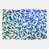 ブルーグリーンアート絵画テーマのパーティーボーイ誕生日 ラッピングペーパーシート (正面2)