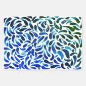 ブルーグリーンアート絵画テーマのパーティーボーイ誕生日 ラッピングペーパーシート (正面)