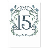 ブルーグリーンアールヌーボー結婚ズ テーブルナンバー (正面)