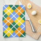 ブルーグリーンイエローオレンジ キッチンタオル (四つ折り)