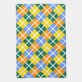 ブルーグリーンイエローオレンジ キッチンタオル (縦)