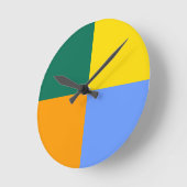 ブルーグリーンイエローオレンジ ラウンド壁時計 (傾斜)