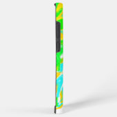ブルーグリーンイエローカラフル抽象芸術大理石液体 SAMSUNG GALAXYケース (右側面)