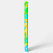 ブルーグリーンイエローカラフル抽象芸術大理石液体 SAMSUNG GALAXYケース (左側面)