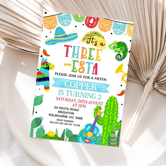 ブルーグリーンイット最高のフェスタ誕生日 招待状