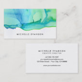 ブルーグリーンインクウォーター色クリエイティブディレクター 名刺 (正面/裏面)