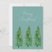 ブルーグリーンウィンターホリデーカントリー美しい 招待状 (正面)