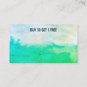 ブルーグリーンウォーターのカラー抽象芸術10 ロイヤリティカード (裏面)