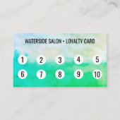 ブルーグリーンウォーターのカラー抽象芸術10 ロイヤリティカード (正面)