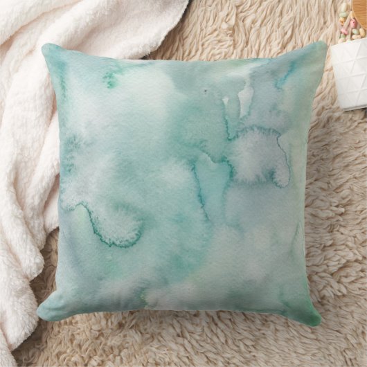 ブルーグリーンウォーターの色のピロー沿岸の装飾 クッション (ブランケット)