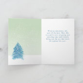 ブルーグリーンウォーターカラークリスマスツ芸術的リー シーズンカード (内部)