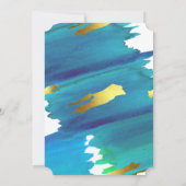 ブルーグリーンウォーターカラーボーイバプテスマ招待状 招待状 (裏面)