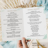 ブルーグリーンウォーターカラー折り畳み結婚式 プログラム