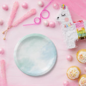 ブルーグリーンウォーターカラー紙プレート ペーパープレート (パーティー)