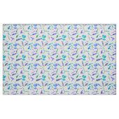 ブルーグリーンウォーターカラー美容師サロンホワイト ファブリック (ファットクウォーター)