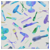 ブルーグリーンウォーターカラー美容師サロンホワイト ファブリック (クローズアップ)