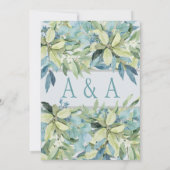 ブルーグリーンウォーター色の離れ結婚式招待状 招待状 (裏面)