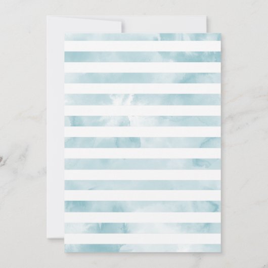 ブルーグリーンウォーター色アイスクリームベビーシャワー サンキューカード (裏面)