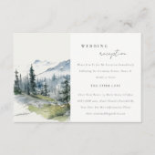 ブルーグリーンウッズマウンテンスケッチウェディングレセプション エンクロージャーカード (正面)