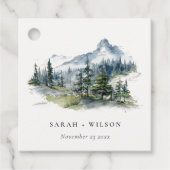 ブルーグリーンウッズマウンテンランドスケープスケッチ結婚ズ フェイバータグ (正面)