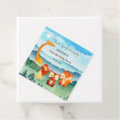 ブルーグリーンウッドランドアニマルズ誕生日メッセージカード フェイバータグ (インサイチュ)