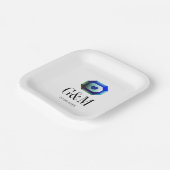 ブルーグリーンエメラルドジェムストーンのカスタムウェディング ペーパープレート (傾斜あり)