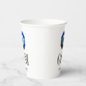 ブルーグリーンエメラルドジェムストーンのカスタムウェディング 紙コップ (右)