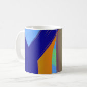 ブルーグリーンオレンジカラーアートパターンコーヒーまたは紅茶 コーヒーマグカップ (正面左)