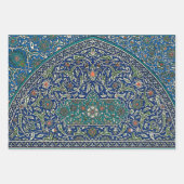ブルーグリーンオレンジティール（緑がかった色）アラビ華美ックパターン ラッピングペーパーシート (正面3)