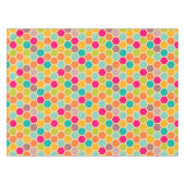 ブルーグリーンオレンジハニカム六角コットンダイニング テーブルクロス (正面(横))