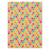 ブルーグリーンオレンジハニカム六角コットンダイニング テーブルクロス (正面)