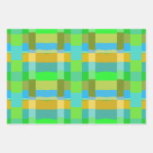 ブルーグリーンオレンジパープルクリーミーパターン抽象芸術 ラッピングペーパーシート (正面)