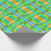 ブルーグリーンオレンジパープルクリーミーパターン抽象芸術 ラッピングペーパー (角)