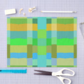 ブルーグリーンオレンジパープルクリーミーパターン抽象芸術 薄葉紙 (クラフト)