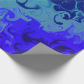 ブルーグリーンオレンジピンクスワール抽象芸術パターン ラッピングペーパー (角)