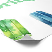 ブルーグリーンオレンジポップシクルパーティードリンクのテーブルの看板 ポスター (角)