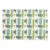 ブルーグリーンオレンジ抽象芸術幾何学中央世紀 枕カバー (正面)