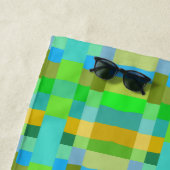 ブルーグリーンオレンジ紫クリーミーなパターン禁断法 ビーチタオル (インサイチュ)