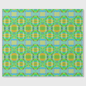 ブルーグリーンオレンジ紫クリーミー格子パターン ラッピングペーパー (フラット)