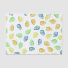 ブルーグリーンオレンジ黄色の水の色のイースターエッグ 薄葉紙