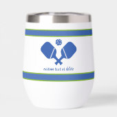 ブルーグリーンカスタム文字ピックルパーソナライズされたボール (背面)